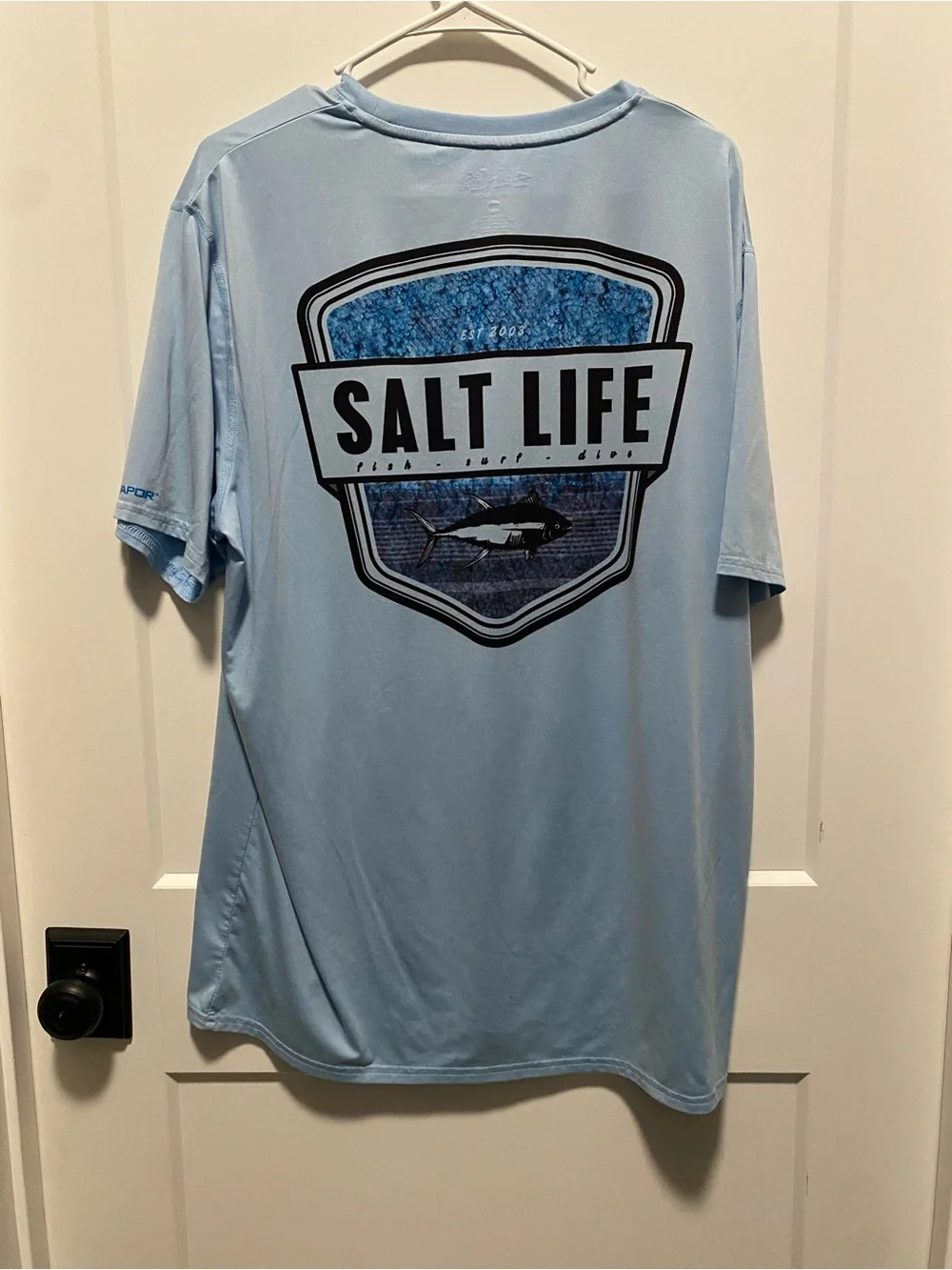 Salt Life Tees - Coral, Light Blue & Teal Fish Prints - Picture 3 of 11